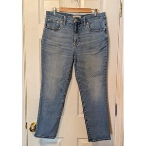 Madewell The Mid Rise Perfect Vintage cropped, straight leg, light wash jeans 30